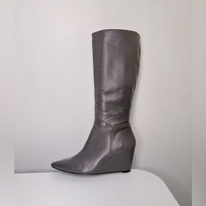H by Halston Leather Mid-Calf Boots 9 M